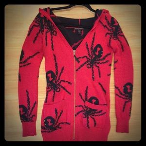 Betsey Johnson Spider Red Sweater